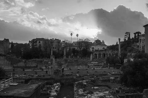 Sunset view in ancient Rome Foto stock