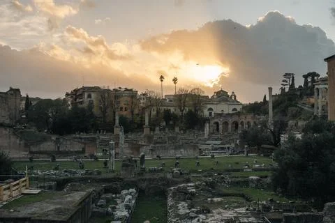 Sunset view in ancient Rome Foto stock