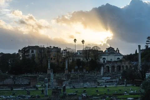 Sunset view in ancient Rome Foto stock