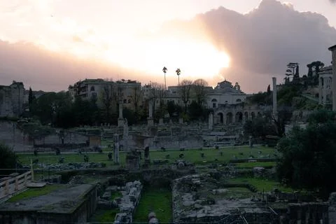 Sunset view in ancient Rome Foto stock