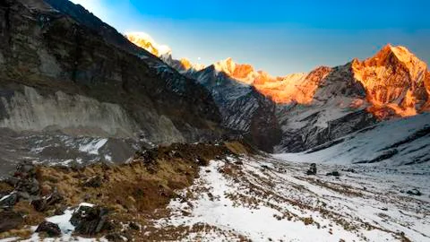 Sunset view of Annapurna 写真素材