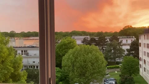 Sunset view from the apartment Stock Footage 172302316