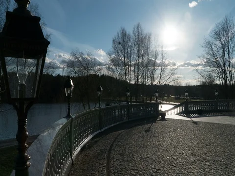 Sunset view from balcony of the museum Stock Footage 76508192