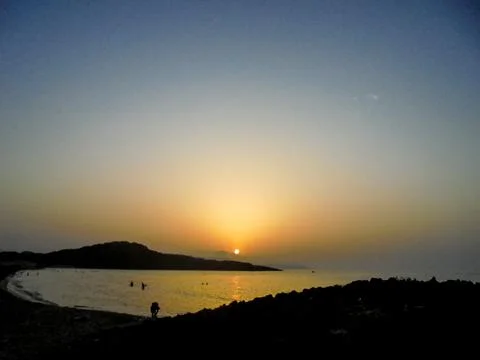 Sunset view on the beach, abstract Foto stock