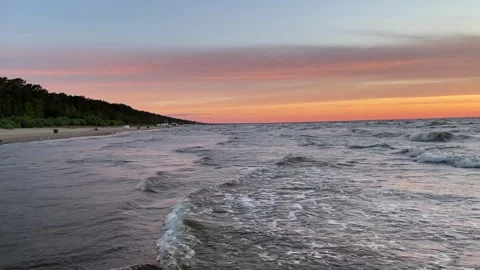 Sunset View at the Beach during Summer in Jurmala Stock Footage 272771082