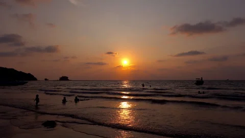 Sunset view from beach Stock Footage 247397691