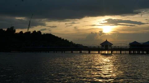 Sunset view by the beach Stock Photos