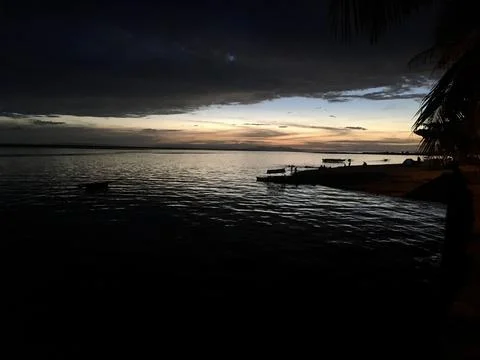 Sunset view at the beach Stock Photos