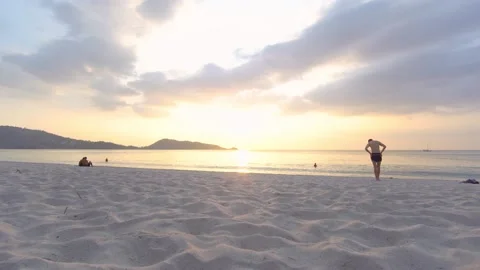 Sunset view beach sea sand texture background Stock Footage 149529385