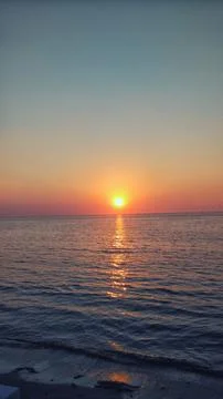 Sunset View from the Beach Shore Stock Photos