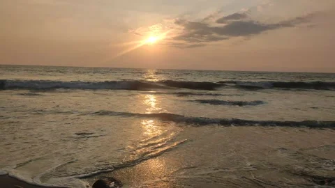 Sunset view from beach side Stock Footage 134790002