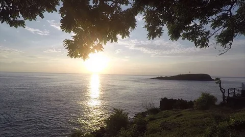 Sunset view with Beautiful Beach in Bali Indonesia Stock Footage 118640830