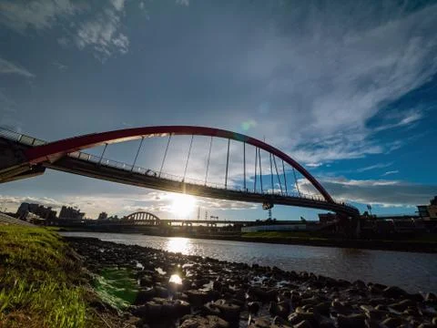 Sunset view of the beautiful Rainbow Bridge Foto stock