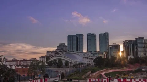 Sunset view behind the building. Stock Footage 79942891