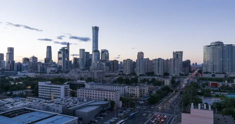 Sunset View, Beijing skyline (Time-lapse) Stock Footage 131828134