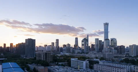 Sunset View, Beijing skyline (Time-lapse) Stock Footage 131828433