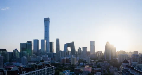 Sunset View, Beijing skyline (Time-lapse) Stock Footage 132146892