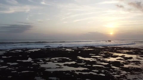Sunset view in berawa beach bali Stock Footage 207945437