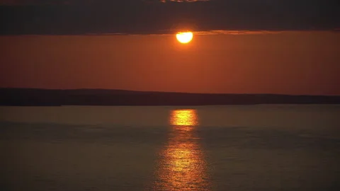 Sunset view of the Black Sea from Sinop mountains. Stock Footage