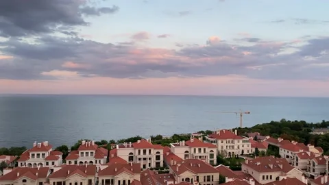 Sunset view of the Black sea in Ukraine from the top Stock Footage 201555129