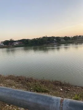 Sunset view at a bridge. Stock Photos