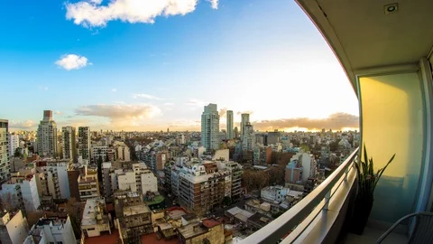 Sunset view on Buenos Aires skyline Stock Footage 93689590