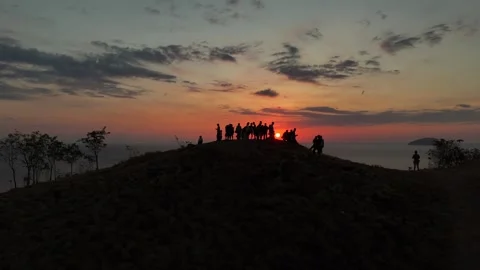 Sunset view from Bukit Silvia Labuan Bajo, Flores, Indonesia Stock Footage 345650338