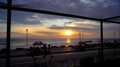 Sunset view from a cafe in India Stock Footage 121144492