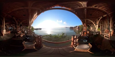 Sunset view in Cancun, Mexico, 360, VR Stock Footage 258070020