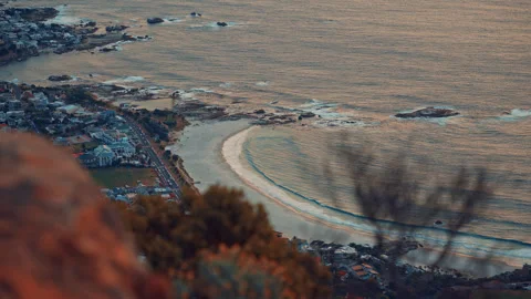 Sunset view in Cape Town beach Stock Footage 283545277