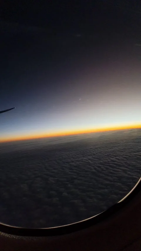 Sunset view captured from Airplane window. 库存影片 233228200