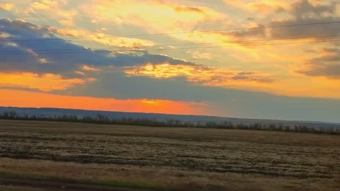 Sunset view from the car window 스톡 동영상 282472736