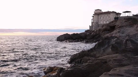 Sunset view of Castello del Boccale Video stock 94859189