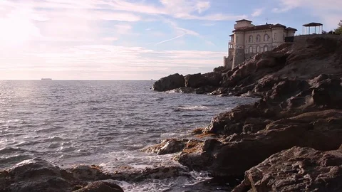 Sunset view of Castello del Boccale Video stock 94997220