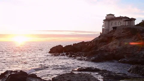 Sunset view of Castello del Boccale Video stock 95227147