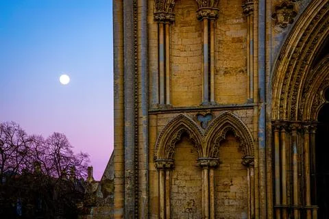 The sunset view of cathedral of Ely, a city in Cambridgeshire, England Stock Photos