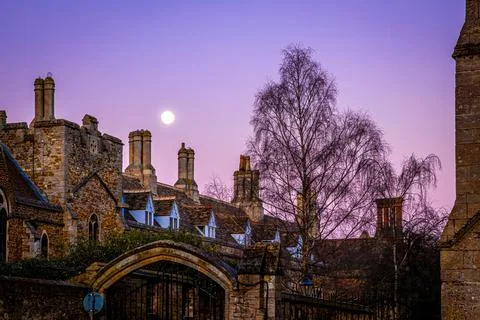 The sunset view of cathedral of Ely, a city in Cambridgeshire, England Stock Photos