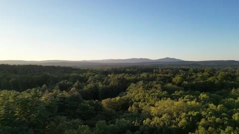 Sunset view of catskills in the hudson valley (upstate new york) boreal forest  Stock Footage 251662341
