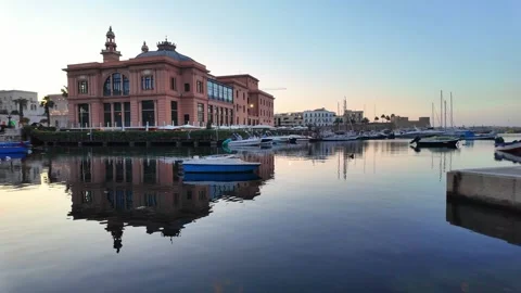 Sunset view of city of Bari, Apulia Region, Italy Stock Footage 324894190