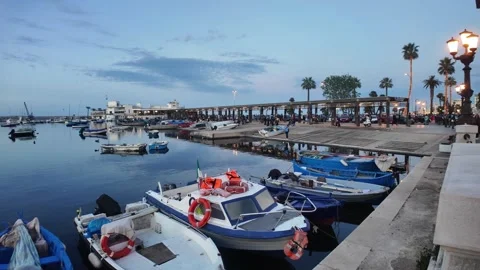 Sunset view of city of Bari, Apulia Region, Italy Stock Footage 327446300