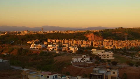 Sunset view of a city Stock Footage 133005151