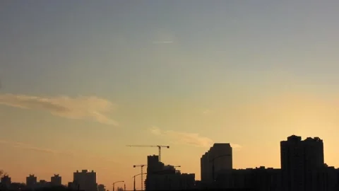 Sunset view cityscape horizon Stock Footage 123318541