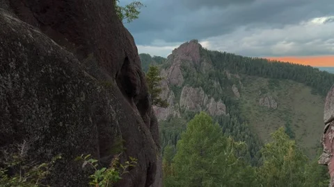 Sunset view from the cliff Stock Footage 283469133