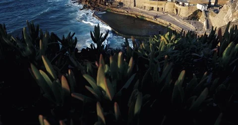 Sunset View on the coast line Azenhas do Mar village in Portugal Stock Footage 105243382