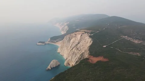 Sunset view of coastline of Lefkada, Greece Stock Footage 303058799