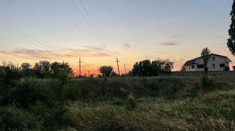 Sunset view at the countryside Stock Photos