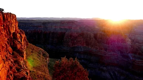 Sunset view of Dead Horse Point State Park, Utah, USA. Сamera moves over a Stock Footage 336577466