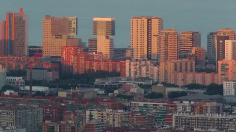 Sunset view district 22 @ in Barcelona.Time Lapse Stock Footage 51018591
