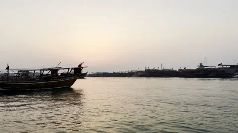 Sunset view from Doha, Qatar Stock Footage 325900886