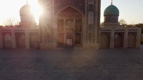 Sunset view from a drone at Khast Imam Tashkent Video stock 266892199